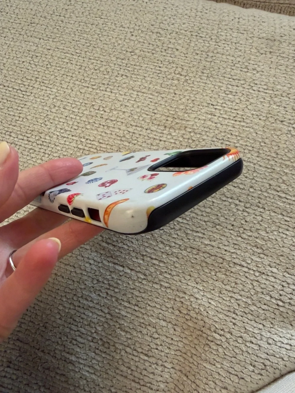 White Patterned Fruit & Icons Phone 12 PRO Case